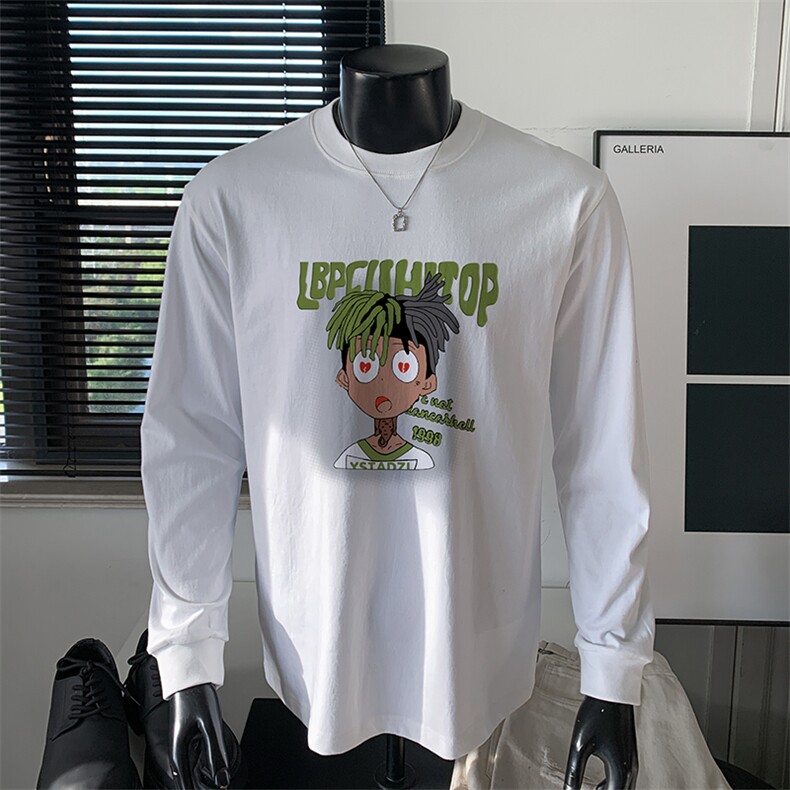 已注册港风纯棉260克高街抖音直播得物品质长袖T恤打底衫T4516P30，男装T恤，电商C408-1(原B339-1)