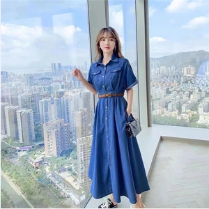 牛仔连衣裙现货图片