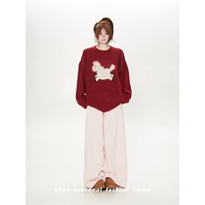 1506/QSMF4200/P59红色马年毛衣，男装针织衫/毛衣，星座1506