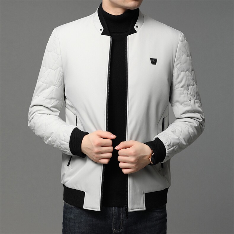 冬季新款中年男士商务休闲棉服立领保暖加厚爸爸装棉衣外套上衣图片