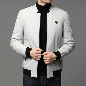 冬季新款中年男士商务休闲棉服立领保暖加厚爸爸装棉衣外套上衣图片