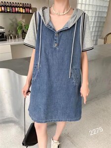 薄料牛仔休闲裙图片