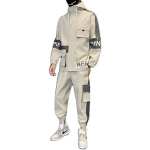 主推秋季男士套装休闲运动服帅气搭配一套工装夹克外套 D05图片