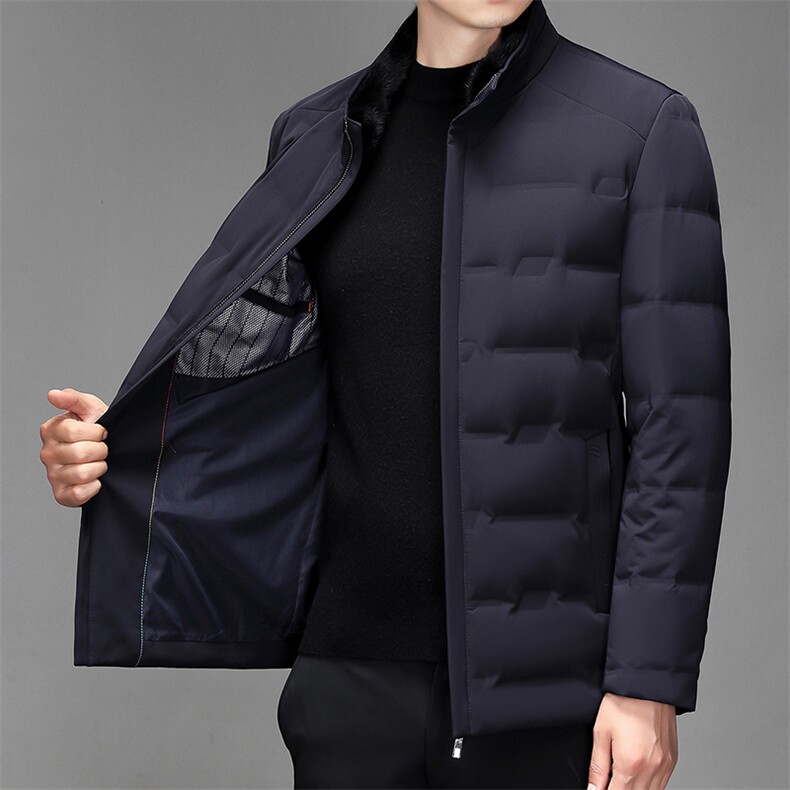 CKE1609钱塘2020-2中年男士商务休闲毛领冬季厚款羽绒服P395,男装羽绒服,钱塘207-2