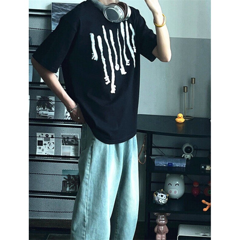 新款美式高街嘻哈印花短袖T恤男宽松重磅休闲上衣男装TCM103,男装T恤,星座1116A（原606A-3）