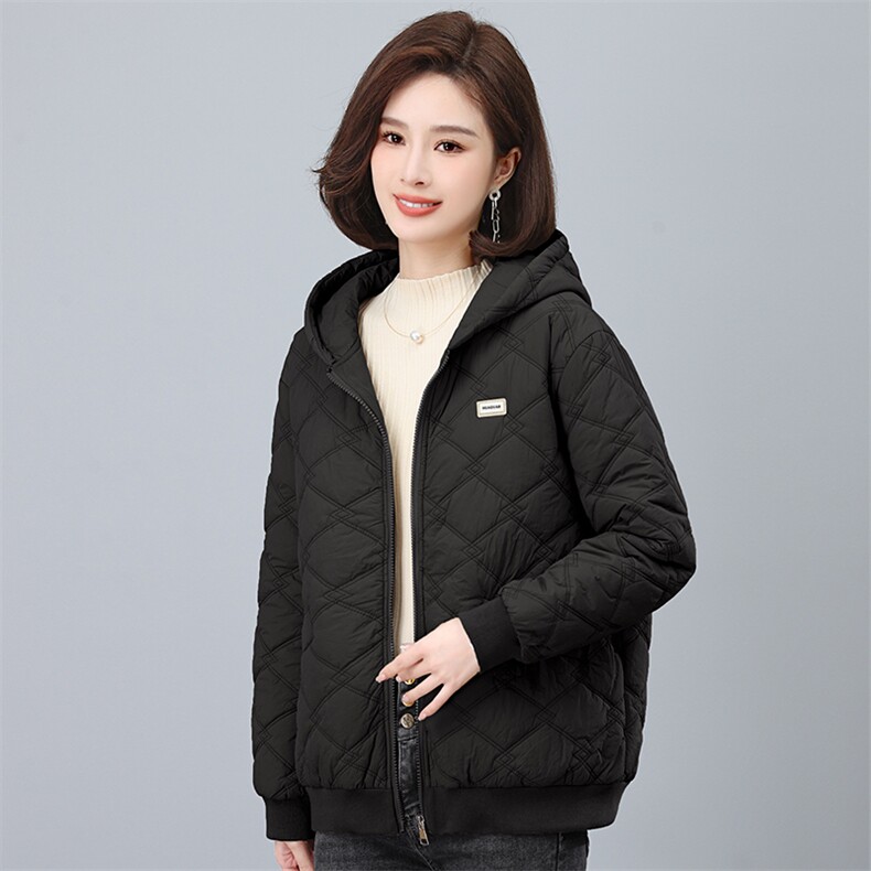 2025冬季连帽时尚休闲加厚保暖舒适棉服,女装棉衣/棉服,独衣靓