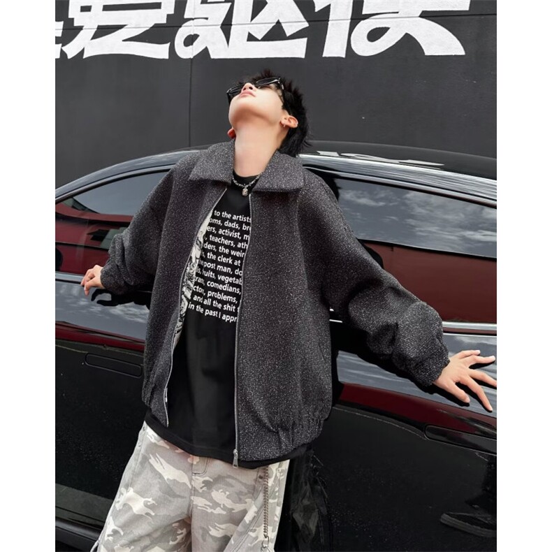 毛呢短款男秋款肌理外套W9338P100,男装夹克,星座1116-2