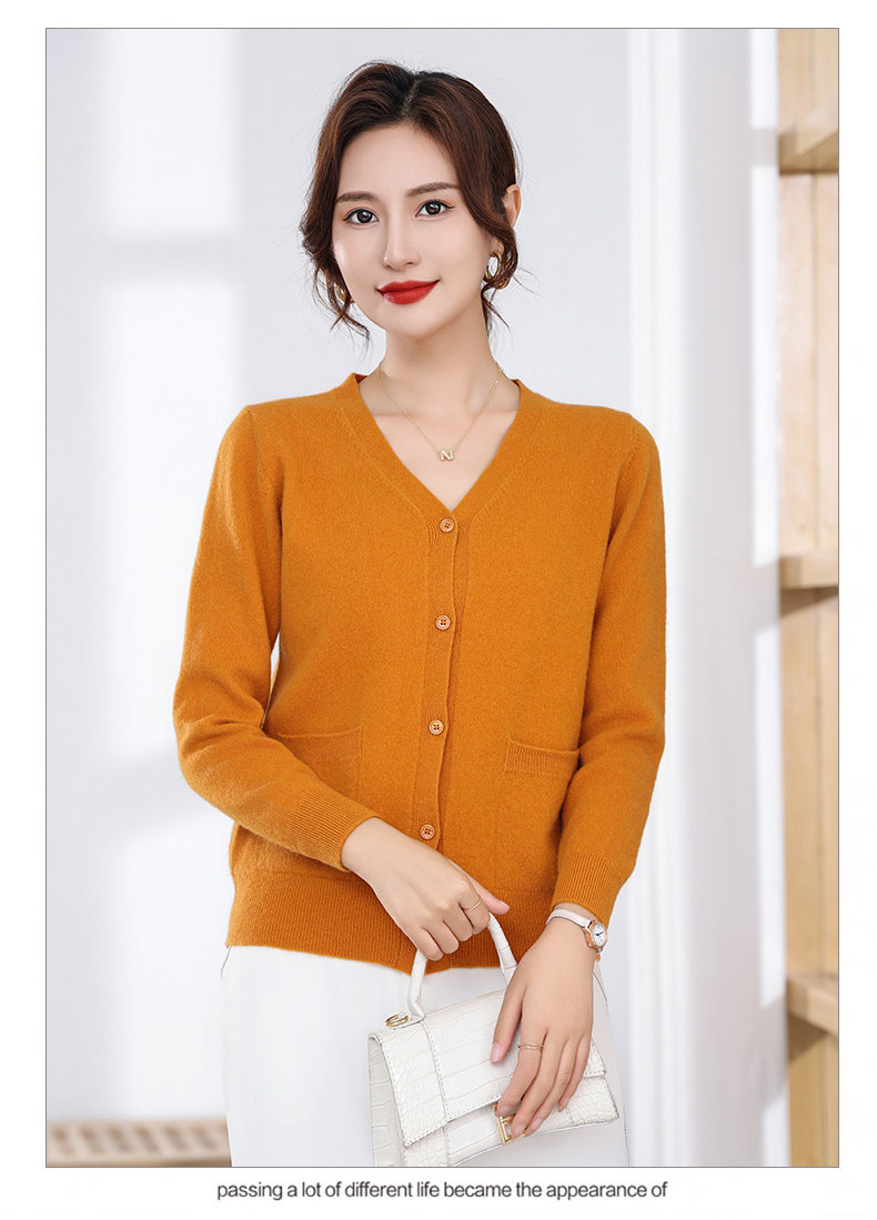 羊毛V领短款轻奢女开衫外搭披肩小外套,女装羊毛衫,飞艺羊绒