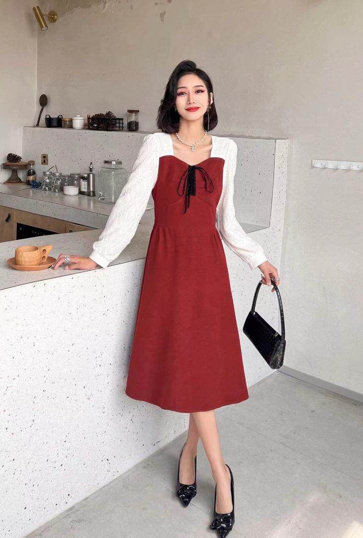 [现货]拼接连衣裙，两色、三个尺码，女装连衣裙，依柏璐(1F)