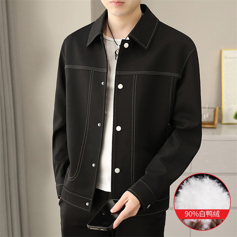 M981-P170 90新标白鸭绒针织明线夹克羽绒服秋冬新款图片