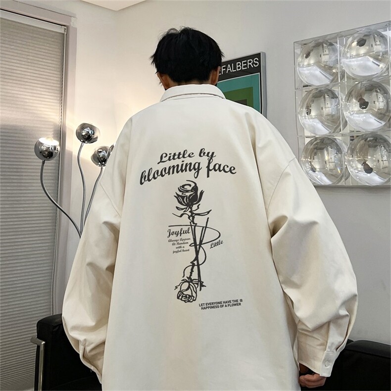 电商DSA028-MCS23W07100棉P42新款水洗纯棉印花长袖衬衫男,男装衬衫,电商A028