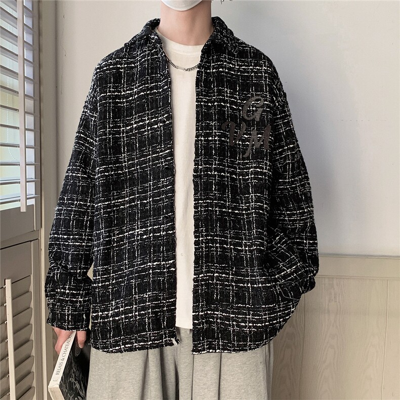1港风大码M-5XL中性情侣潮大皂风长袖衬衫男CCS8019P45加绒P55,男装衬衫,星座226-2