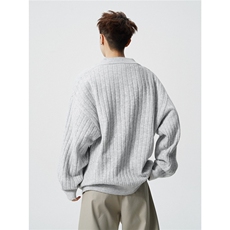 8801-P502025年秋冬季新款毛衣男士时尚半高拉链领宽松针织衫，男装针织衫/毛衣，电商A113