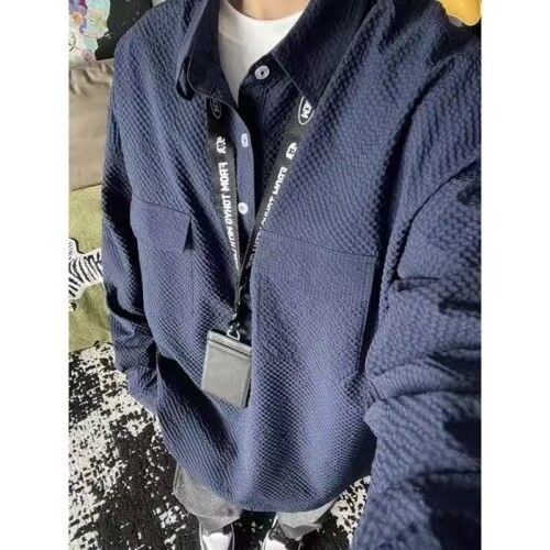 自产已出货美式泡泡纱高级半开POLO领工装长袖衬衫JD1012-特P30,男装Polo衫,星座715-7