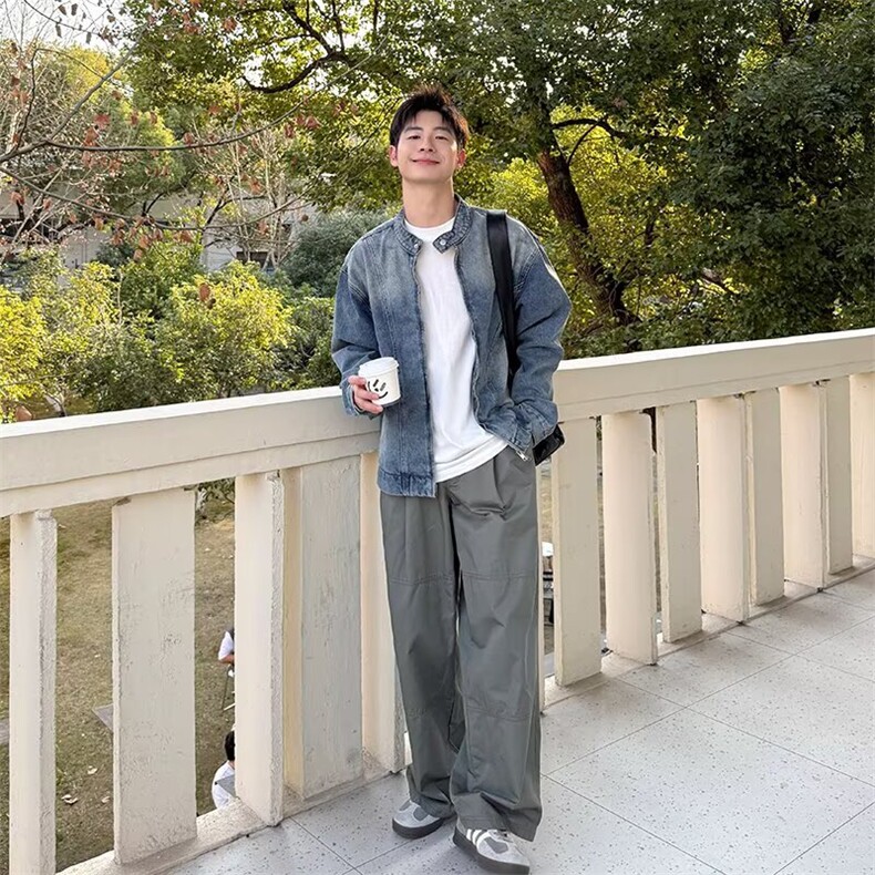ins原宿潮流简约日系文艺百搭慵懒气质高质量提花休闲裤流行新款,男装休闲裤,星座506A