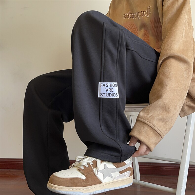 直播直筒裤重磅菠萝格宽松直筒大码百搭休闲裤ZK50*P30，男装休闲裤，星座511-1