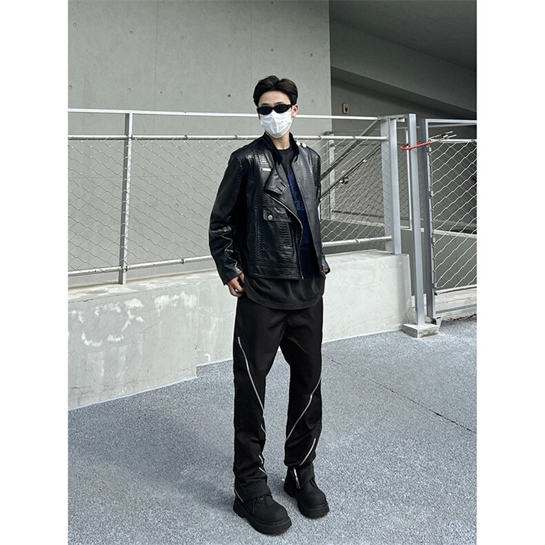 B221美式ins高街暗黑小众拉链情侣休闲冲锋裤LK23030-P65控88,男装休闲裤,电商B221