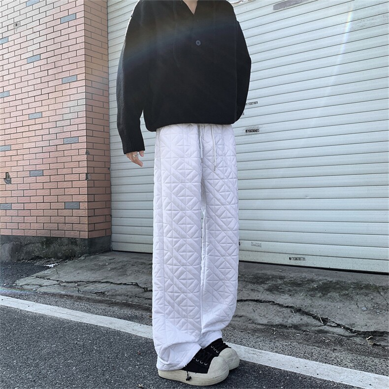 XZ-221-1/K1300/P55控78冬季保暖夹棉菱形格棉裤宽松直筒休闲长裤,男装休闲裤,星座221-1