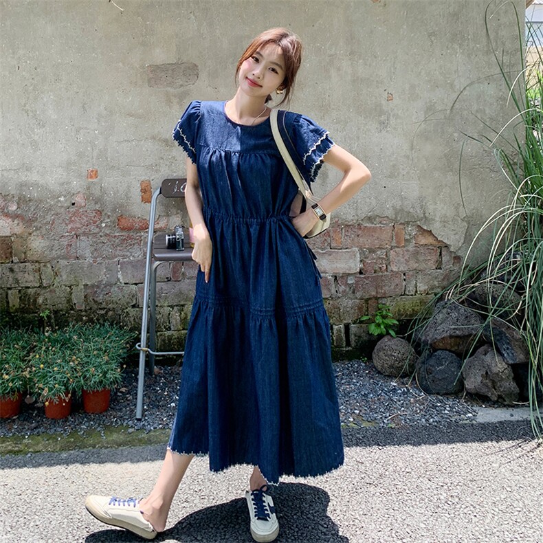 夏季新款纯色长款连衣裙B190-82375-P120-K178,女装连衣裙,一九零