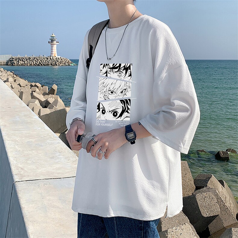 Q11176-P30春夏季七分袖t恤男大码五分袖男短袖中袖,男装T恤,电商A040