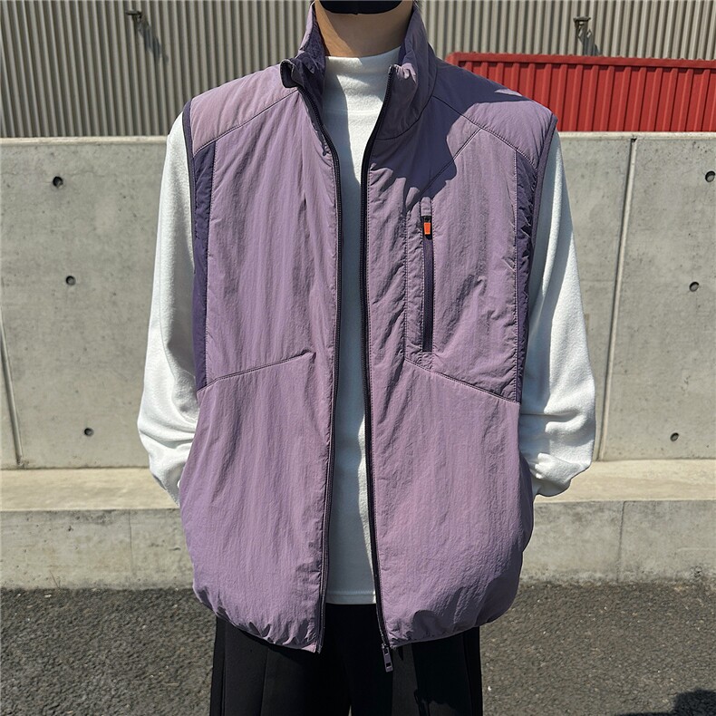 轻薄款马甲绵羊毛填充撞色山系男女同款保暖上衣GS63002图片
