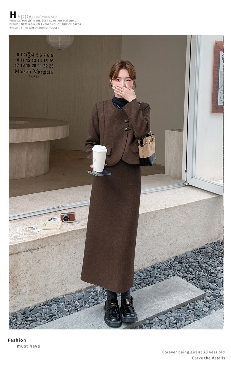 2025冬季时尚套装毛呢两件套女装女士精品套装工作制服,女装套装/套裙,欧黛芙妮