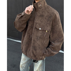 美皮夹克男新潮牌立领麂皮夹克工作服帅513AJK2669P72，男装夹克，星座513A