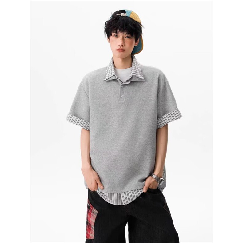 1506-1/TLD9021/P43翻领短袖polo衫男潮牌夏季t恤韩版修身百搭,男装T恤,星座1506-1