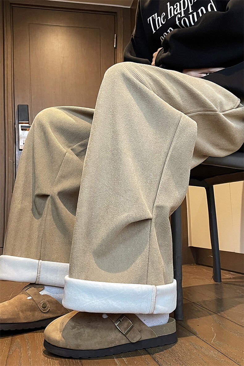 加绒加厚灯芯绒休闲裤半松紧伞兵裤K8410特P55控88有常规款,男装休闲裤,电商A309