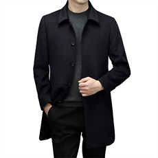 CSYM98898钱塘2020-2冬季厚款商务休闲中年男士羊毛大衣P230，男装毛呢大衣，钱塘207-2