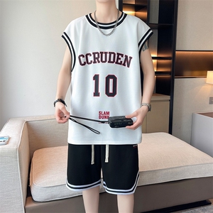 主推装坎肩背心夏季篮球学生无袖衣服五分短裤TZ6173-特35图片