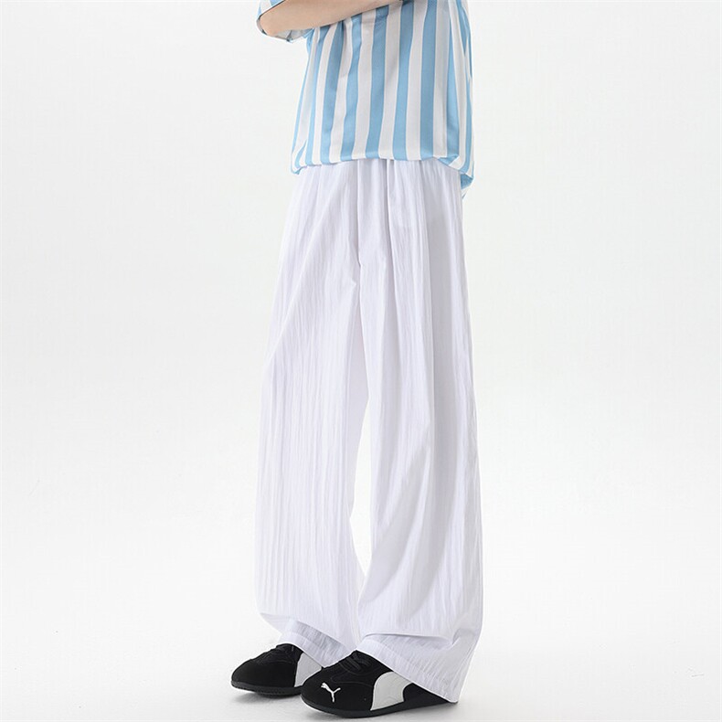 8XL-M多巴胺冰丝垂感慵懒山本裤男夏拖地裤子阔腿休闲裤KZ051P30,男装休闲裤,电商B312