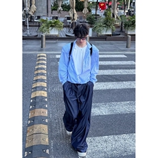 C316CS2521P68拼接撞色长袖衬衫假两件衬衣时尚百搭蓝色潮，男装衬衫，电商C316