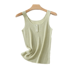 2025年秋季新款竹节麻无袖吊带背心女薄款百搭，女装背心吊带，千御纺羊绒