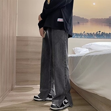 218-1-P45-NK2024新款时尚休闲裤脚开叉牛仔裤，男装牛仔裤，四季星座218-1