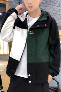 2021秋季新佳乐日系大码休闲连帽夹克撞色拼接外套男J975-P75图片