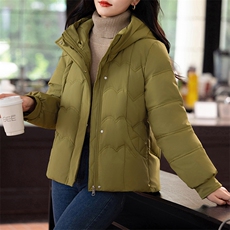 连帽短款羽绒服女冬季2024新款中年妈妈小个子加厚保暖白鸭绒外套，女装羽绒服，婷轩阁