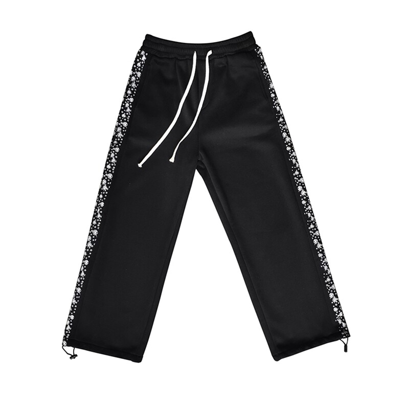 港风加绒加厚侧边印花宽松卫裤男青少年大码休闲裤K2109P50控68,男装休闲裤,电商B315