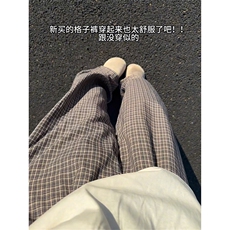 复古韩潮潮搭个性撞色格子裤复古高街简约休闲百搭裤K805TP45控88，男装休闲裤，电商A102B