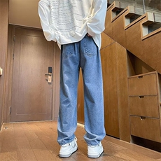 秋季薄款牛仔裤子男宽松长裤男潮牌青少年美式直筒休闲裤H803/P45，男装牛仔裤，星座506