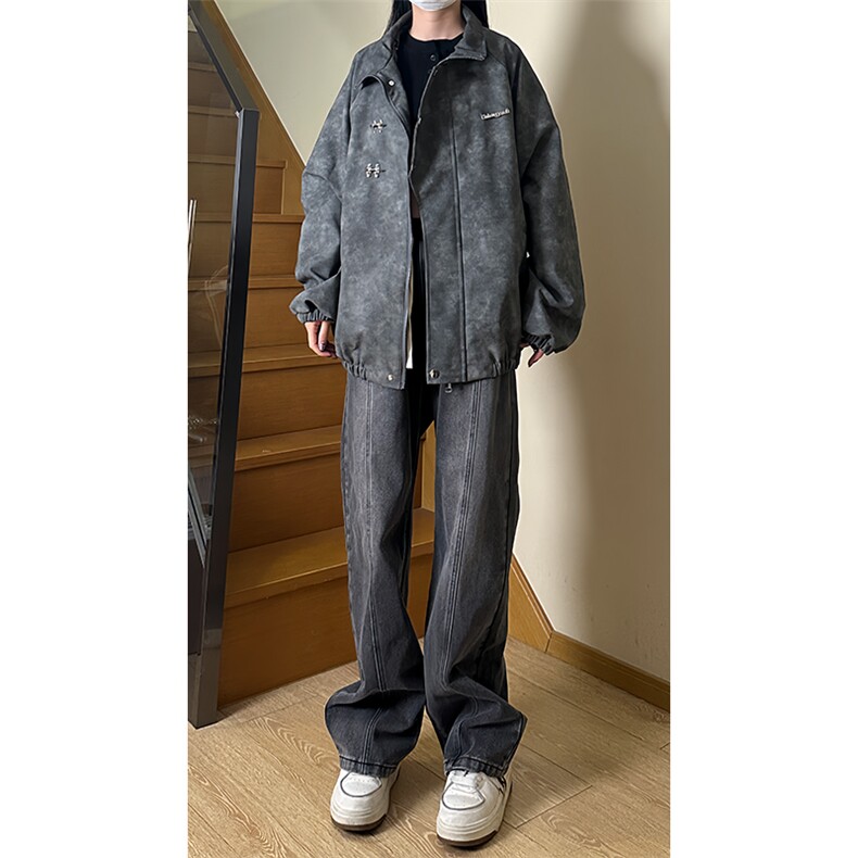 港风美式复古扎染宽松百搭立领夹克男女XZ213-JK8934-P108控138,男装夹克,星座213
