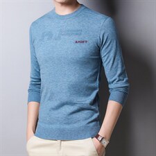 BJY0867冬季新款男士圆领加厚毛衣针织打底衫男装保暖P50图片