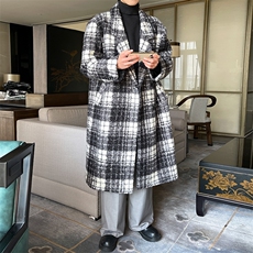 小香风千鸟格呢子风衣A071-F13-P135，男装风衣，电商A071