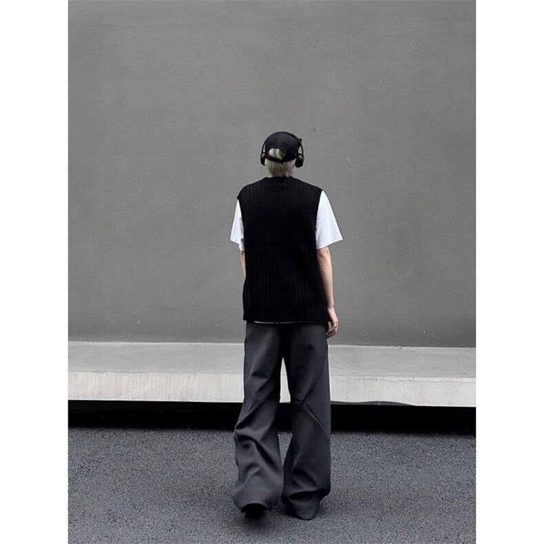 HR52LL-特P45cleanfit解构风西裤男垂坠感高级感裤子,男装休闲裤,星座1007（原301D）