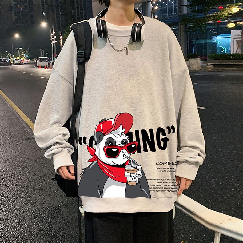S6218-P28加绒款-P33秋季圆领卫衣男大码韩版宽松长袖外套,男装卫衣,电商A040