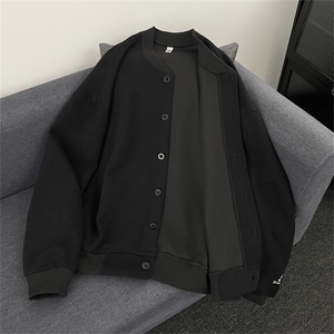 春秋季纯色简约外套潮流新款宽松休闲百搭棒球服外套图片