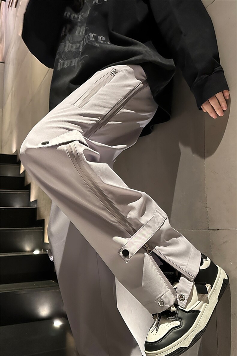 K8021/P40新款现货港风户外机能防水冲锋裤男开叉拉链休闲裤,男装休闲裤,电商A141