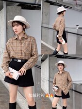 加绒衬衫，女装衬衫，依伊贝诺