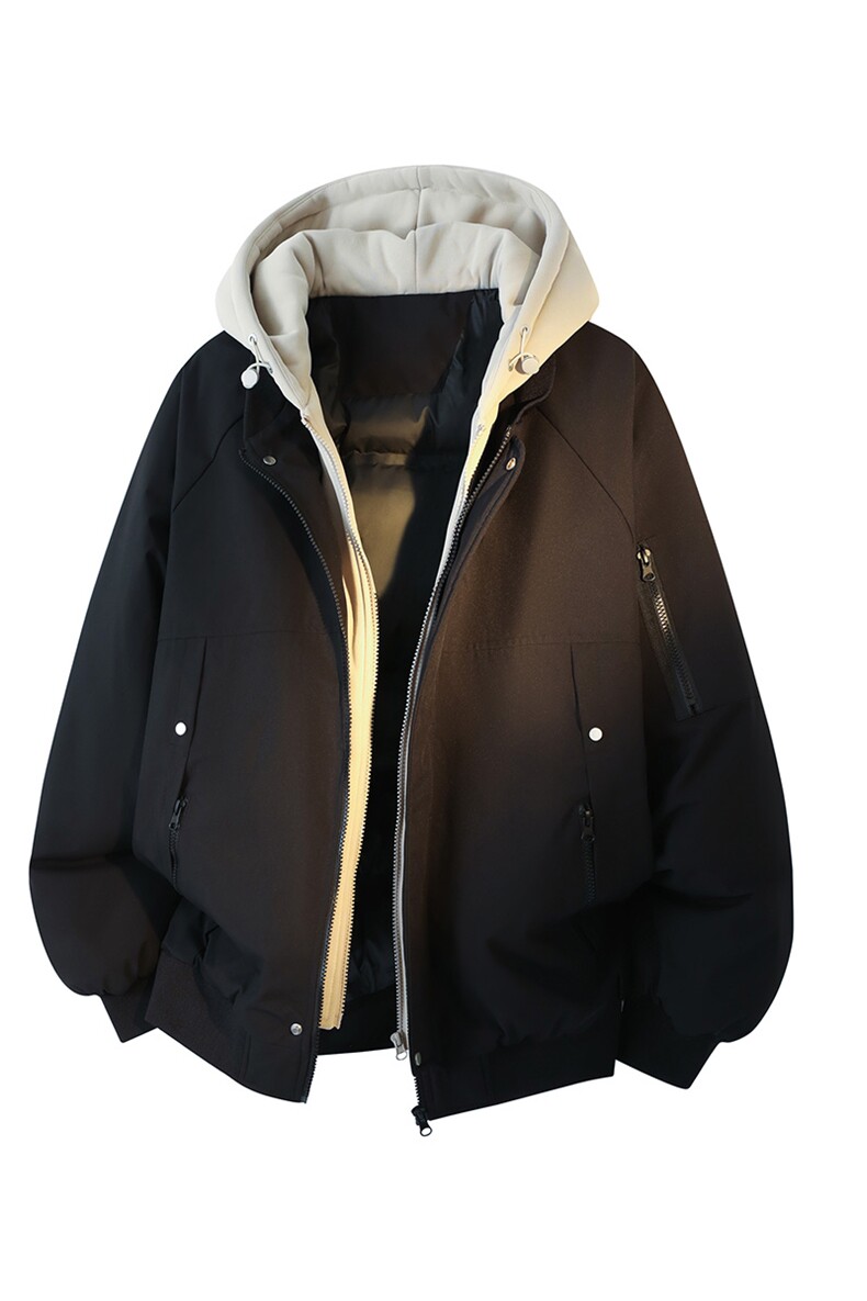!潮流冬季连帽拉链加绒加厚棉衣情侣撞色棉服外套MY5567-P78,男装棉衣,星座610B-1