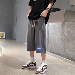 QK72252-P25冰丝七分裤男大码速干短裤男五分裤 港风图片